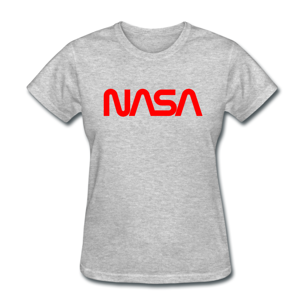 NASA Insignia Worm Logo Women's Grey Tee - heather gray