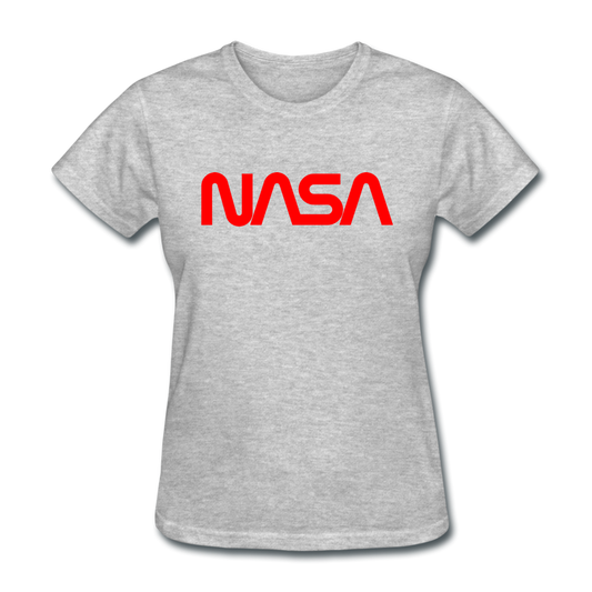 NASA Insignia Worm Logo Women's Grey Tee - heather gray