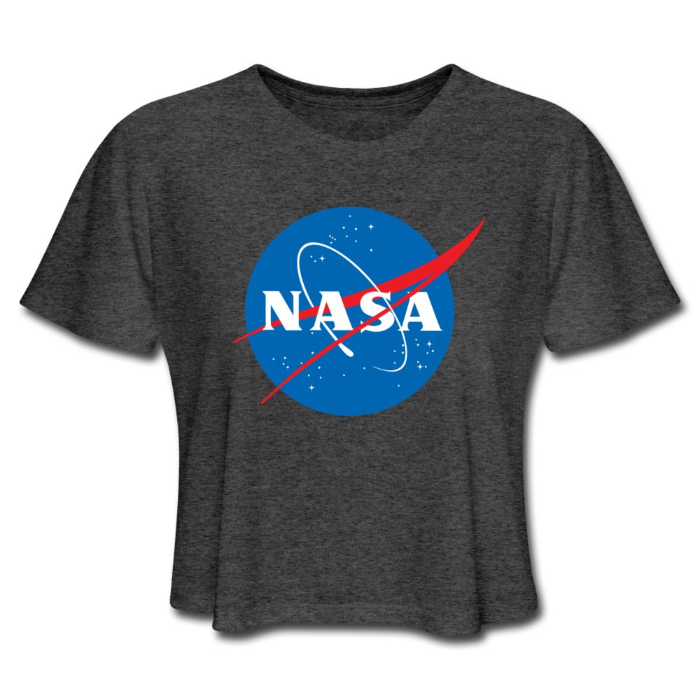 NASA Insignia Meatball Logo Women's Dark Grey Tee - deep heather