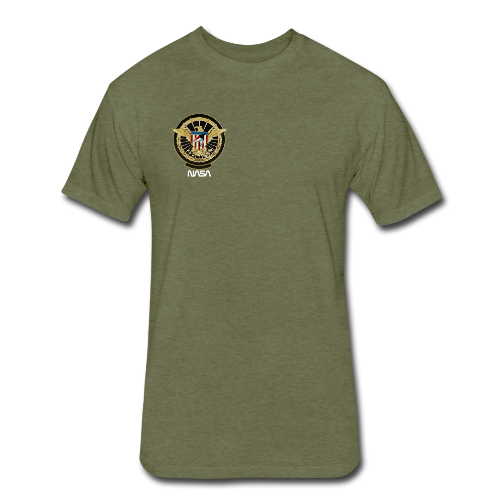 NASA Military style Fitted Cotton/Poly T-Shirt by Next Level - heather military green