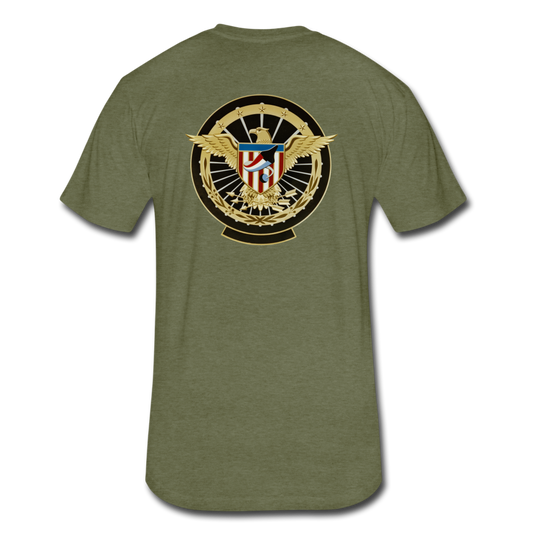 NASA Military style Fitted Cotton/Poly T-Shirt by Next Level - heather military green