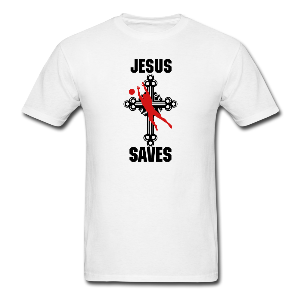 Jesus Saves Tee - white