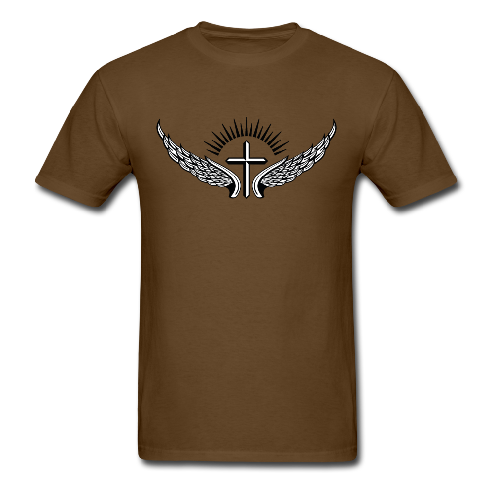 Winged Cross Tee Dark - brown