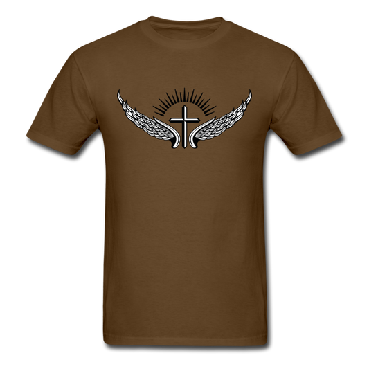Winged Cross Tee Dark - brown