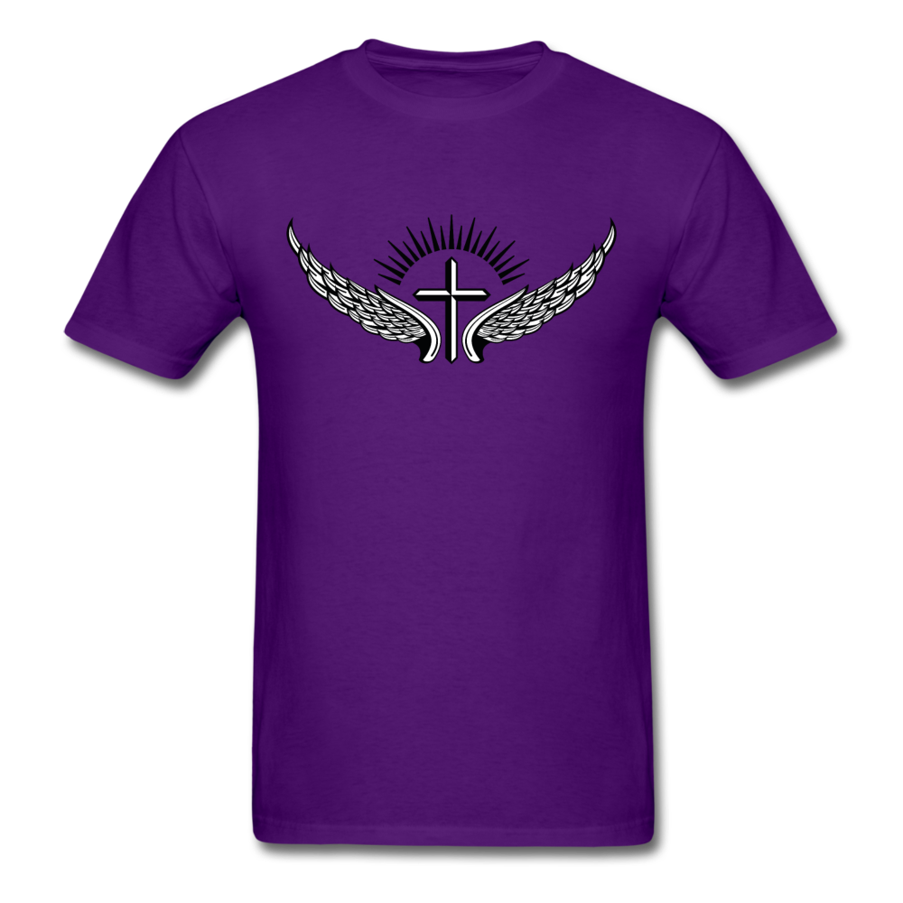 Winged Cross Tee Dark - purple