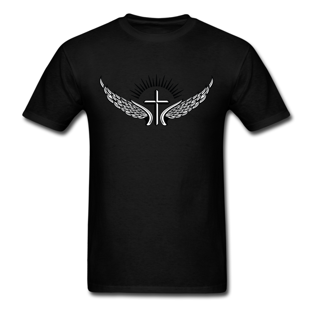 Winged Cross Tee Dark - black