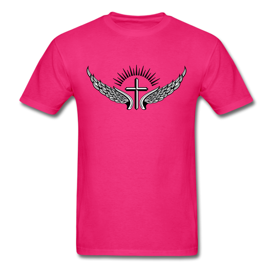 Winged Cross Tee - fuchsia
