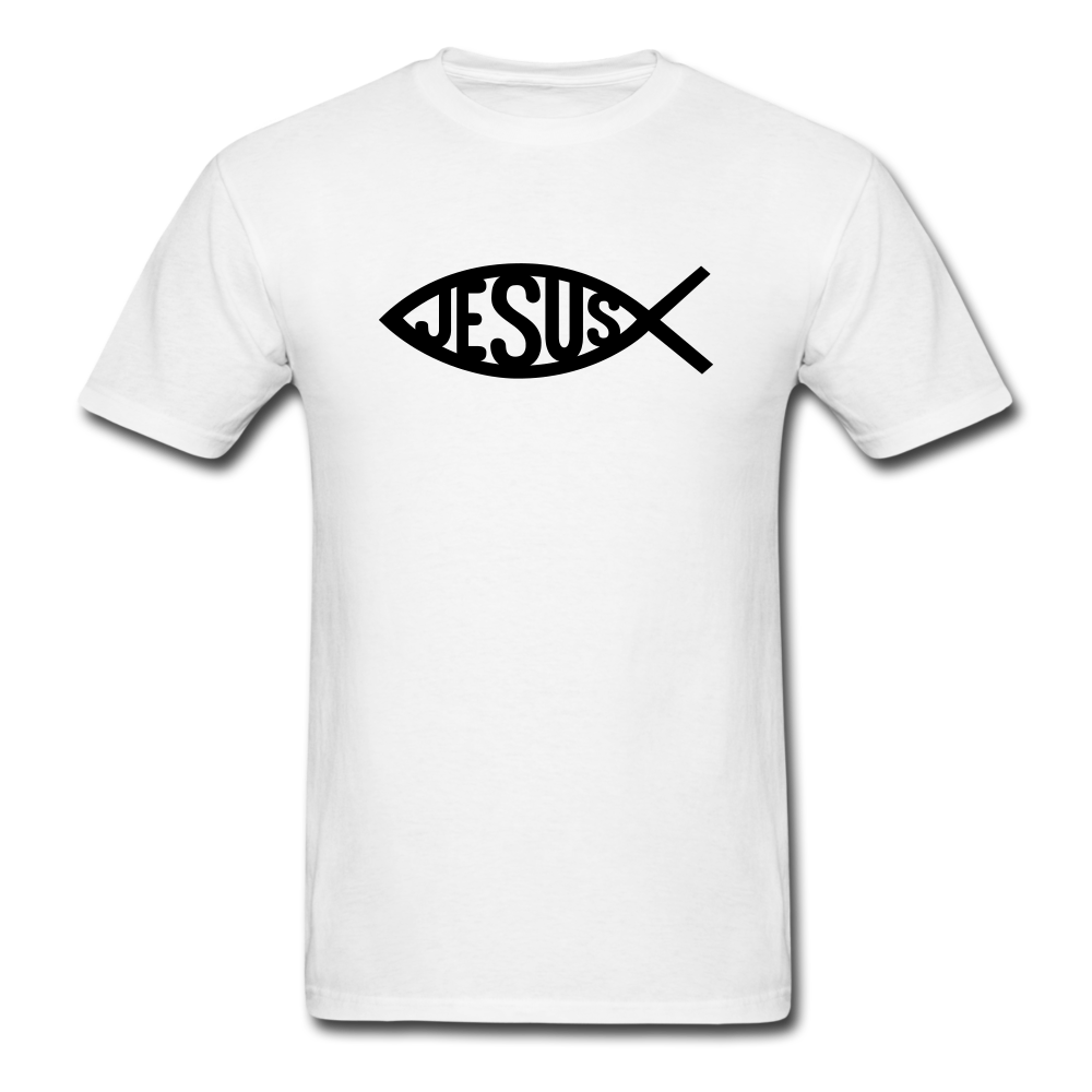 Jesus Fish Tee Bright - white