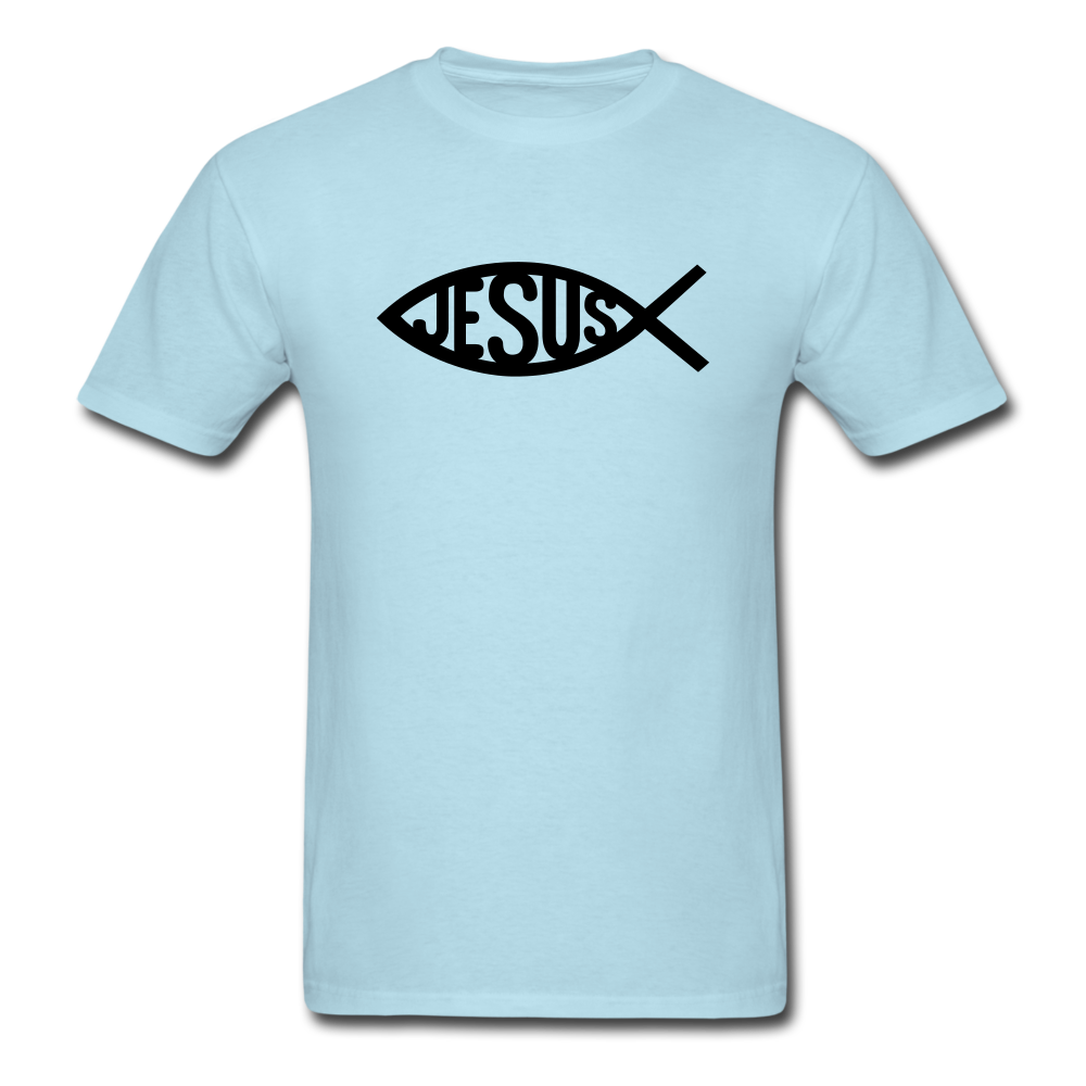 Jesus Fish Tee Bright - powder blue