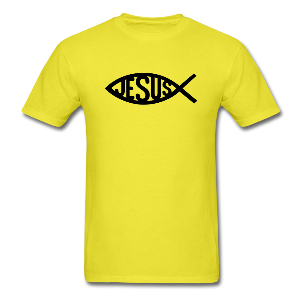 Jesus Fish Tee Bright - yellow