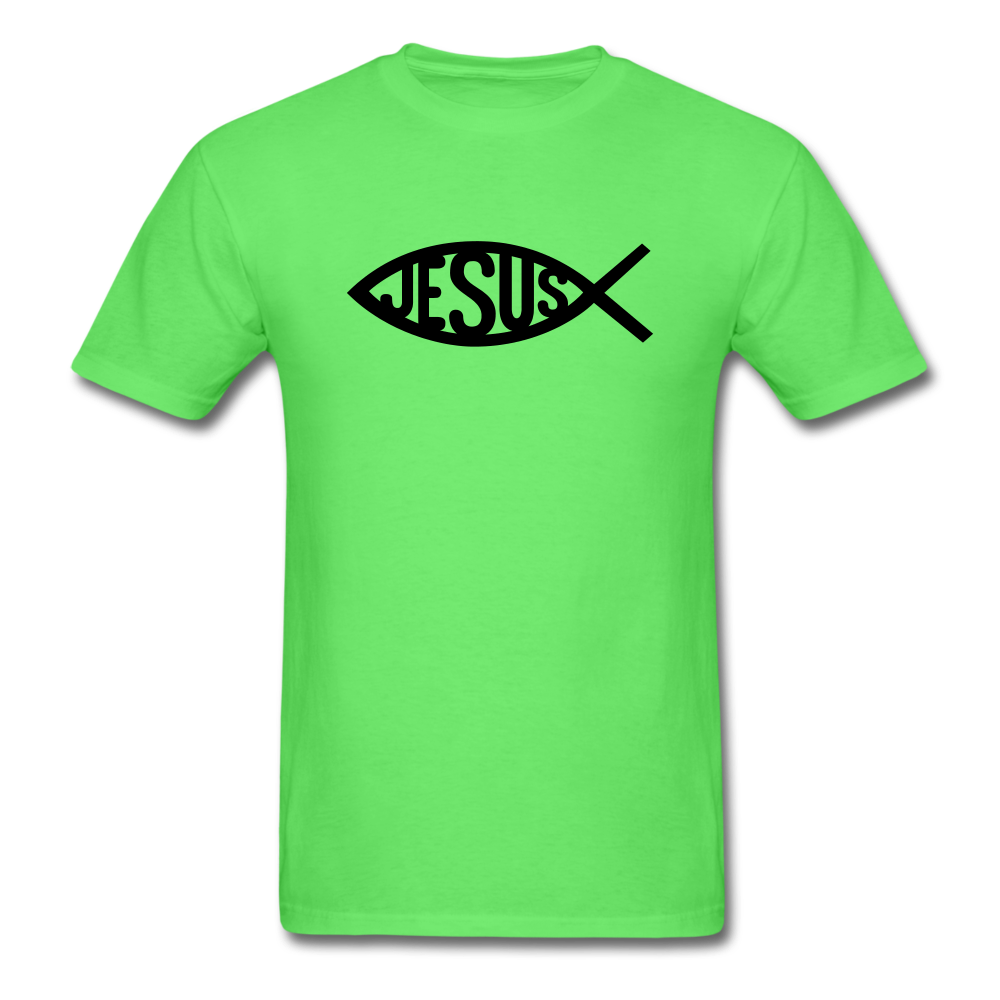 Jesus Fish Tee Bright - kiwi