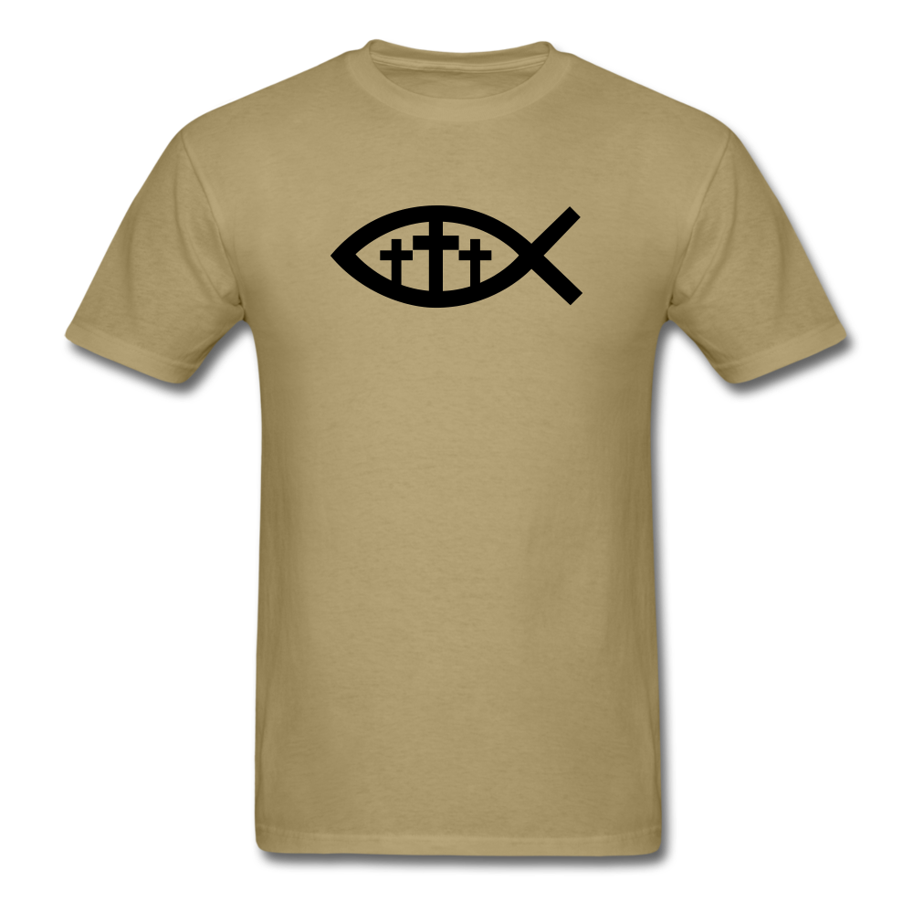 Three Crosses Tee Bright - khaki