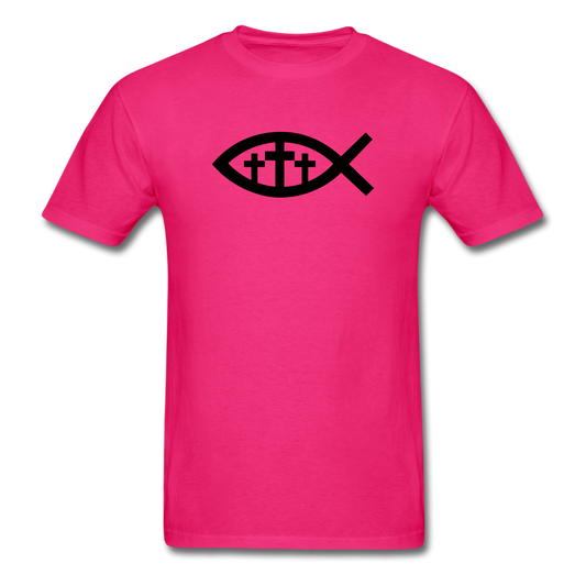 Three Crosses Tee Bright - fuchsia
