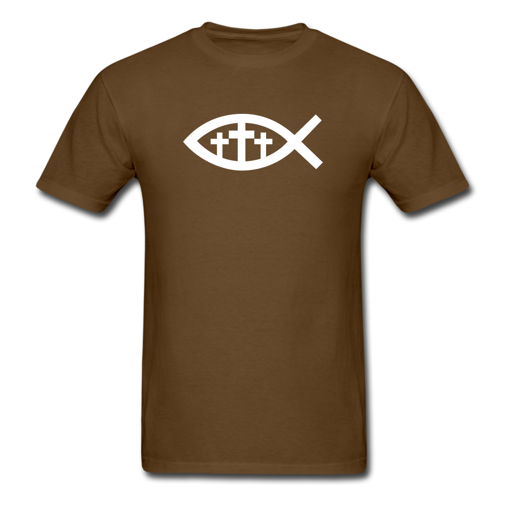 Three Crosses Tee Dark - brown