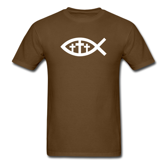 Three Crosses Tee Dark - brown