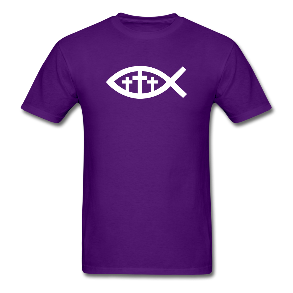 Three Crosses Tee Dark - purple