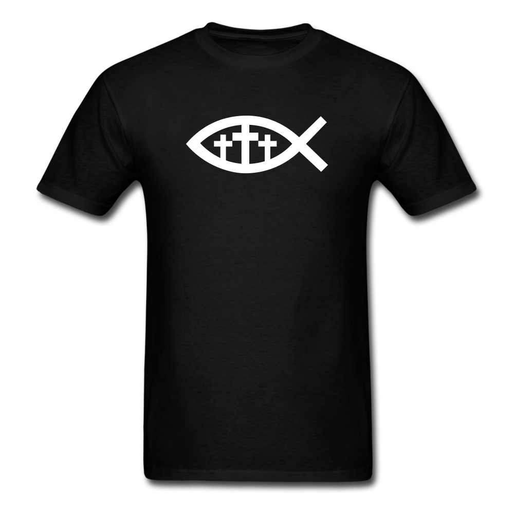 Three Crosses Tee Dark - black