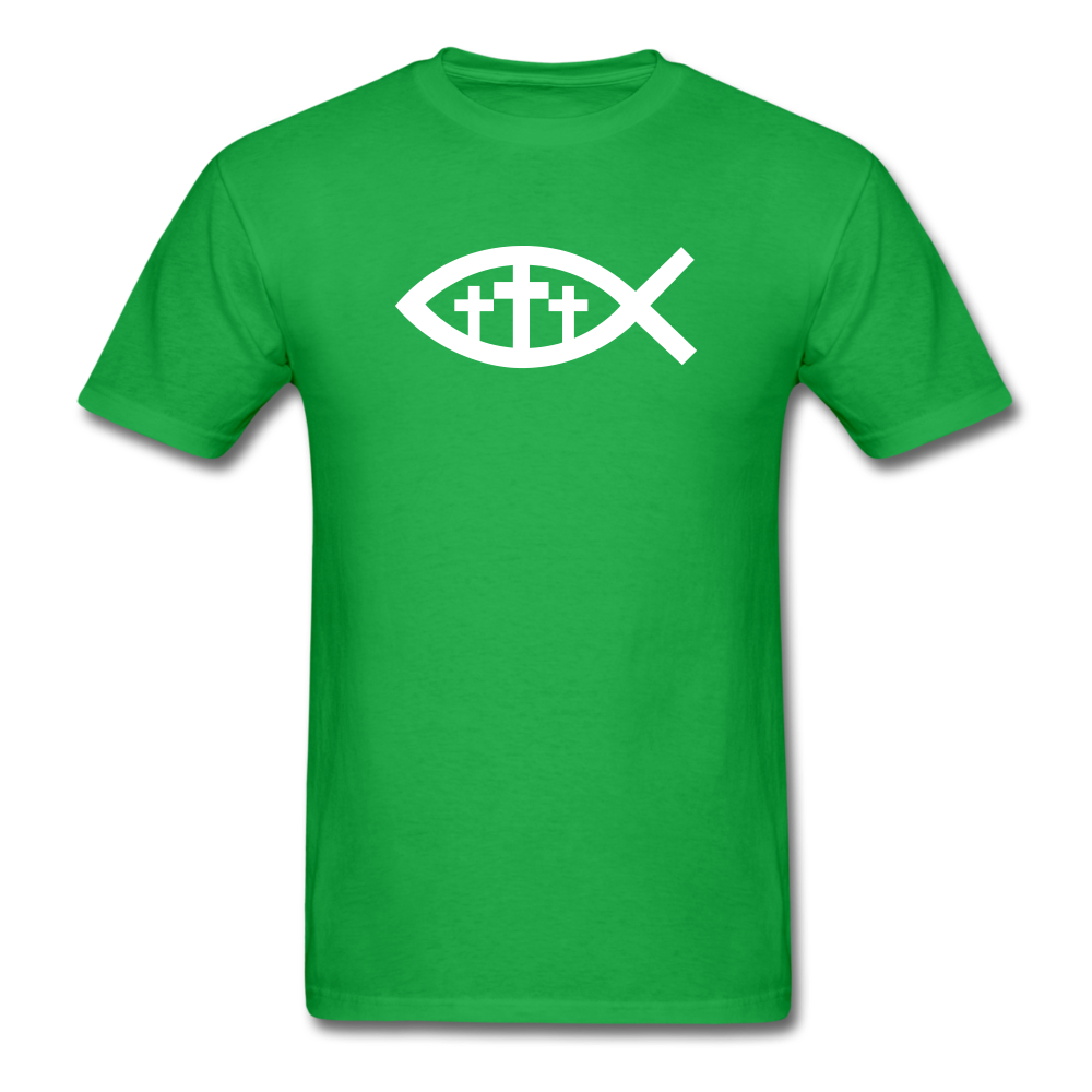 Three Crosses Tee Dark - bright green