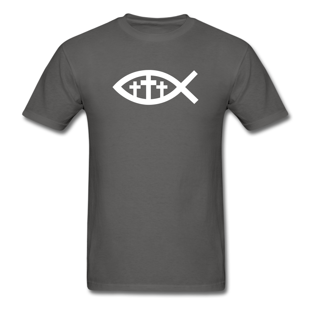 Three Crosses Tee Dark - charcoal