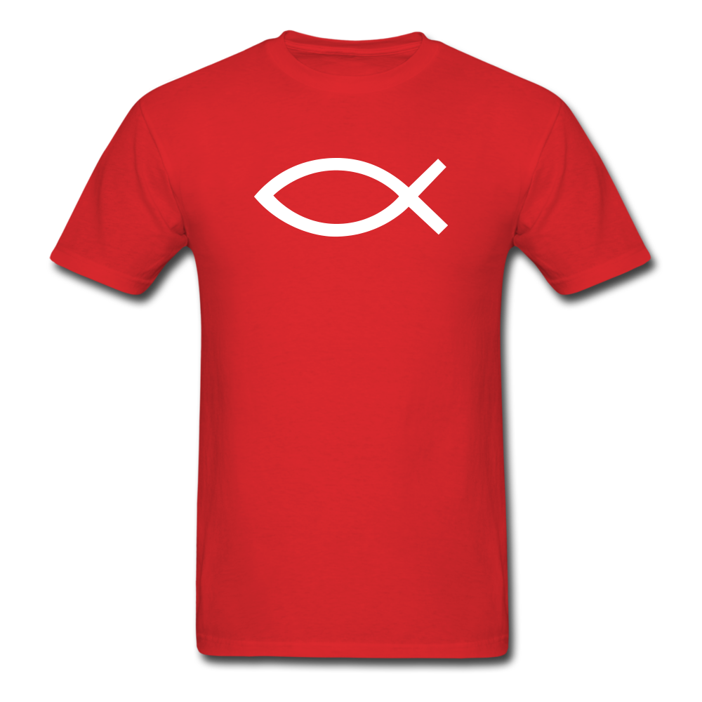 Blank Jesus Fish Dark - red