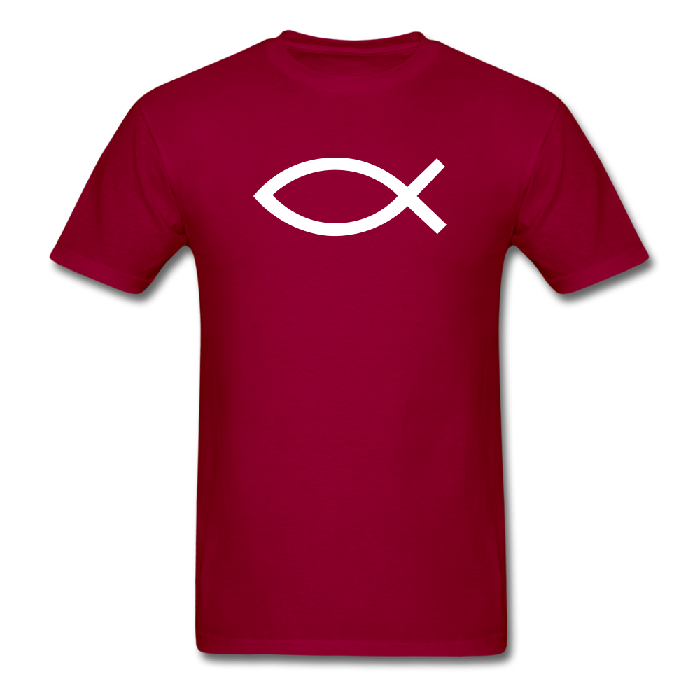 Blank Jesus Fish Dark - dark red