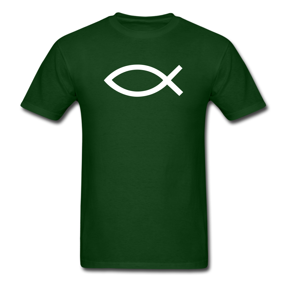 Blank Jesus Fish Dark - forest green