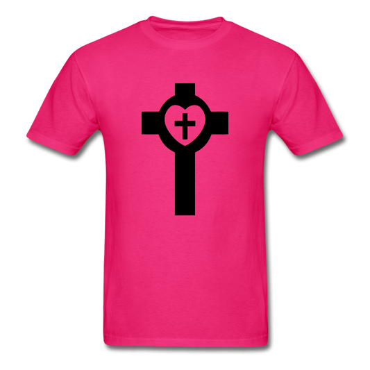 Lutheran Cross Tee Bright - fuchsia