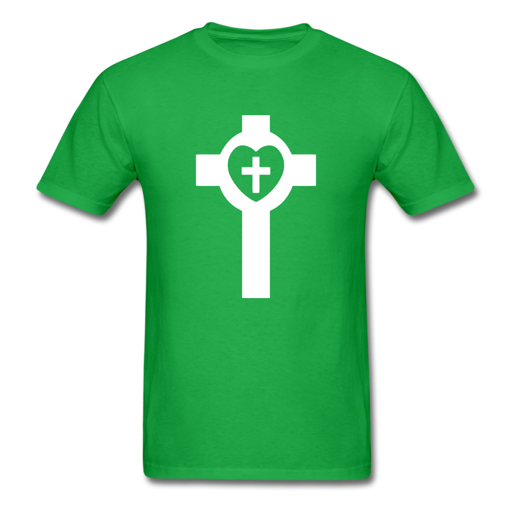 Lutheran Cross tee Dark - bright green
