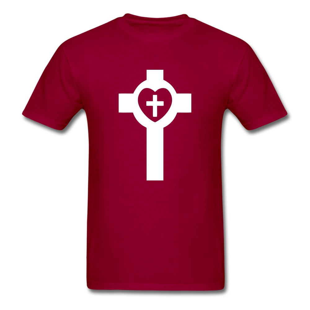 Lutheran Cross tee Dark - dark red