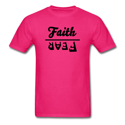 Faith over Fear Tee Bright - fuchsia