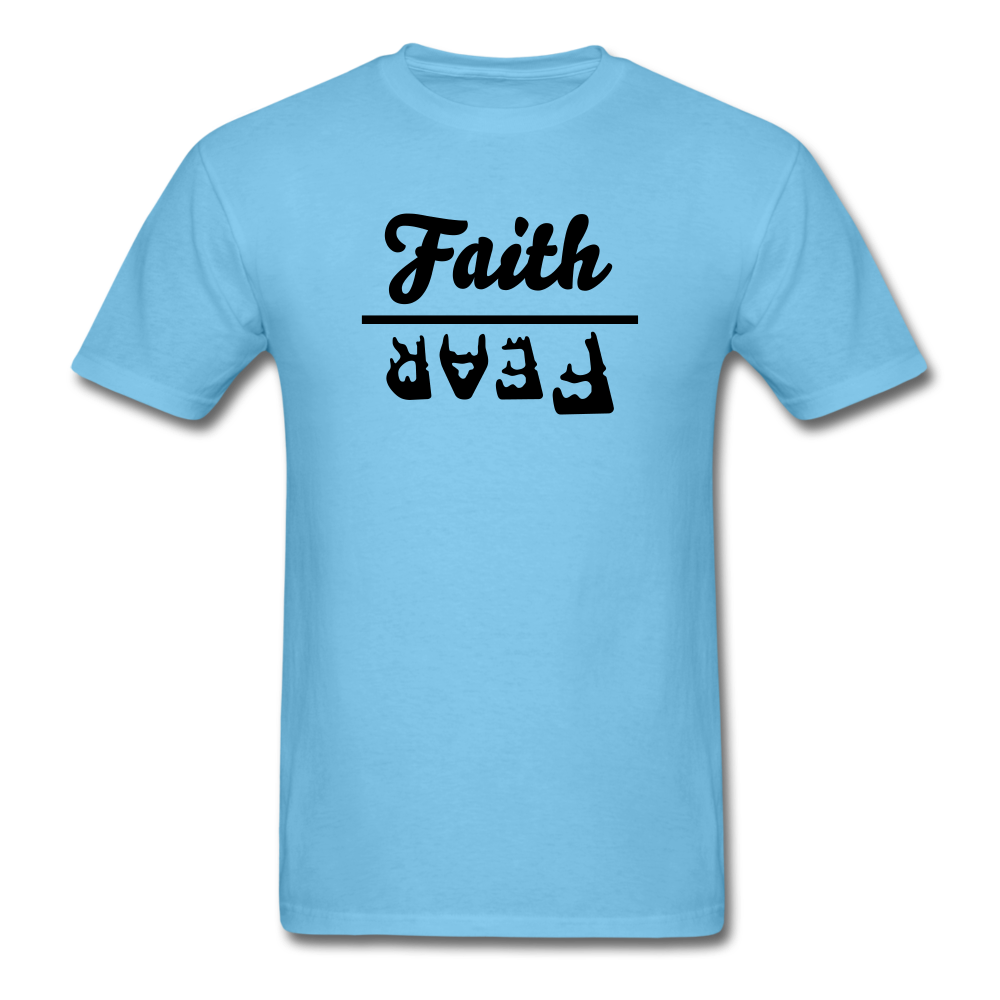Faith over Fear Tee Bright - aquatic blue