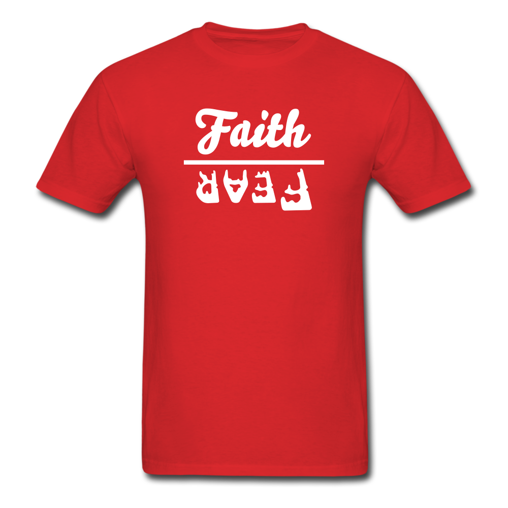 Faith over Fear Tee Dark - red