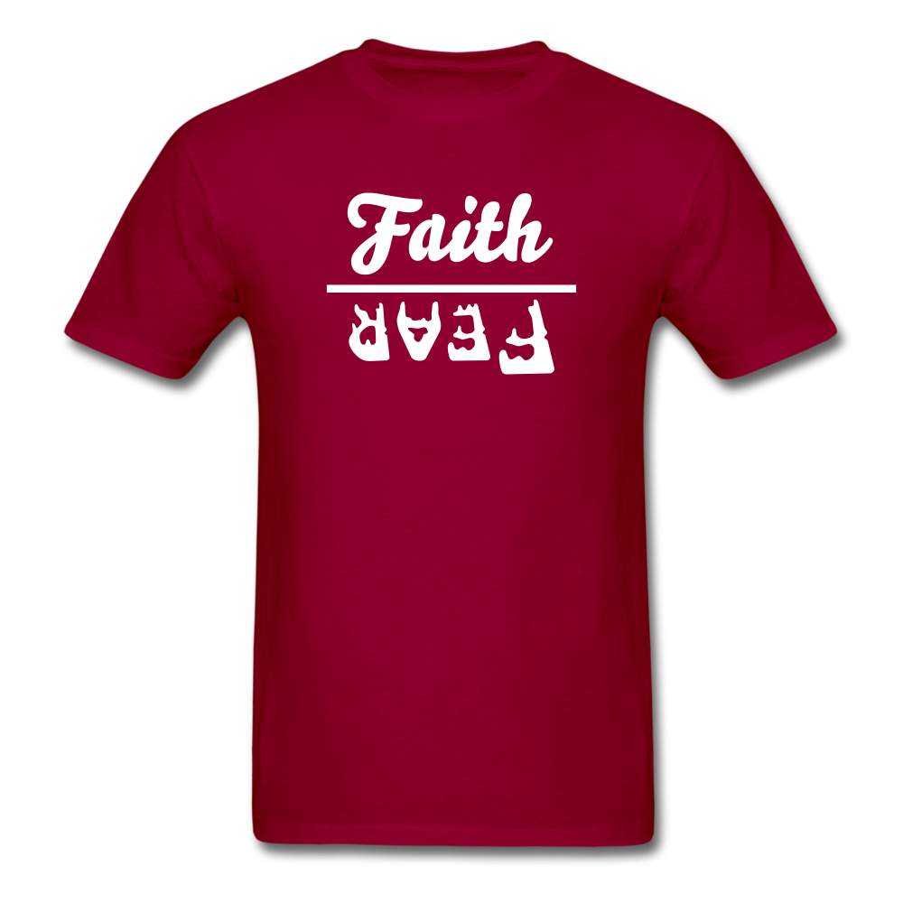 Faith over Fear Tee Dark - dark red