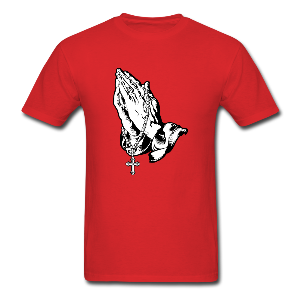Praying Hands Tee Dark - red