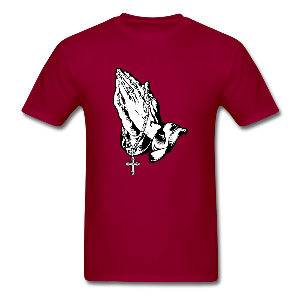 Praying Hands Tee Dark - dark red