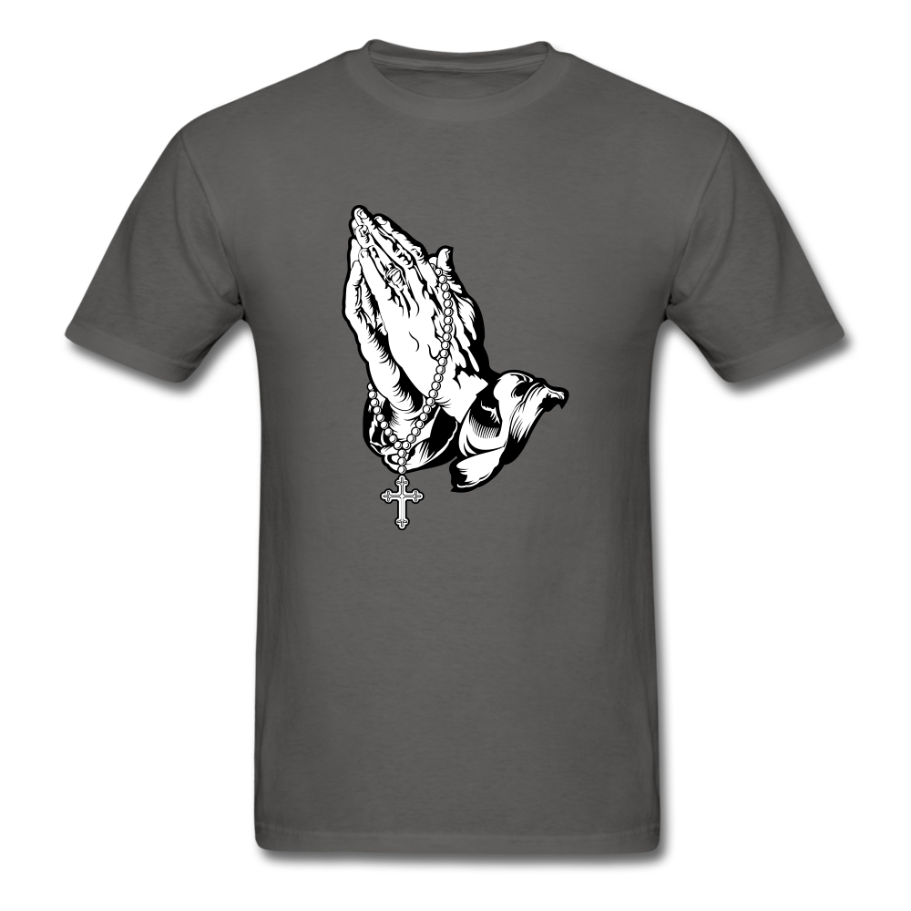 Praying Hands Tee Dark - charcoal