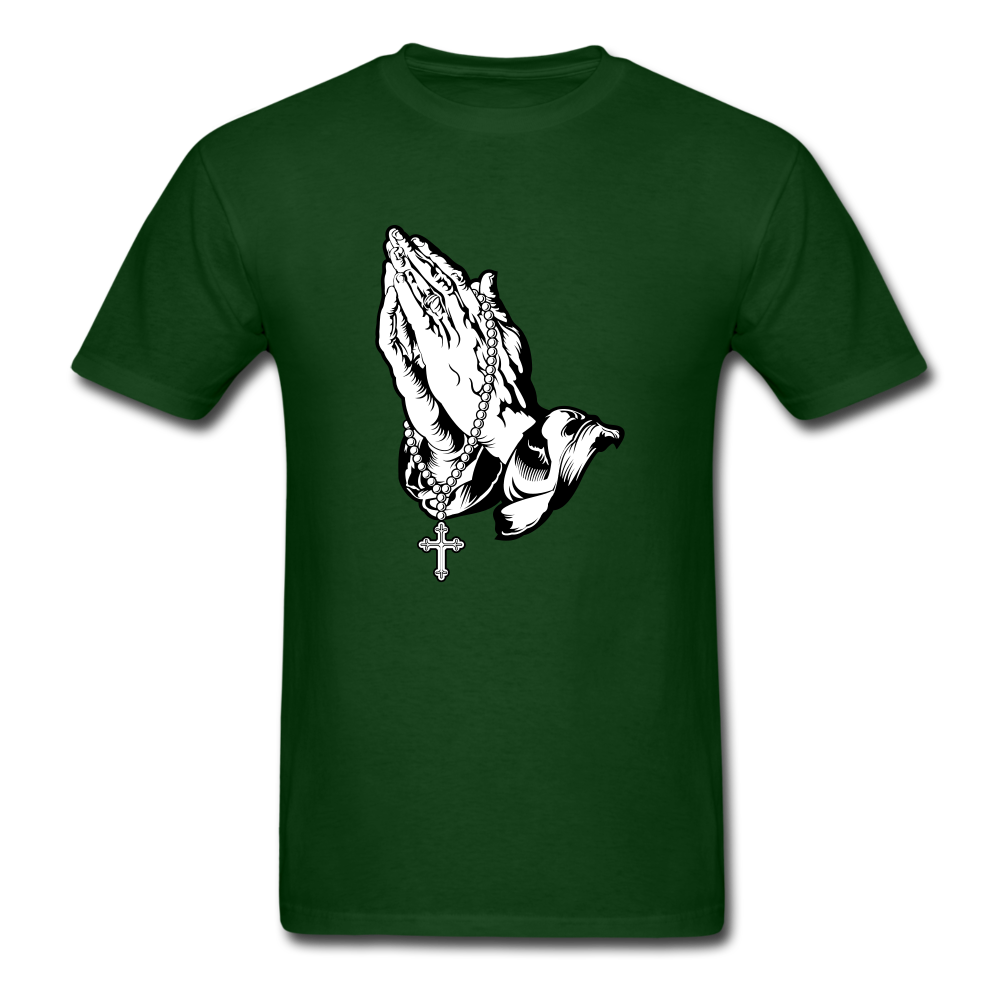 Praying Hands Tee Dark - forest green