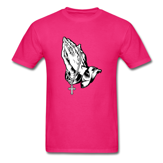 Praying Hands Tee Bright - fuchsia
