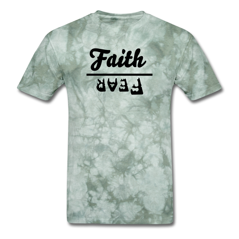 Faith over Fear Mineral Tee - military green tie dye
