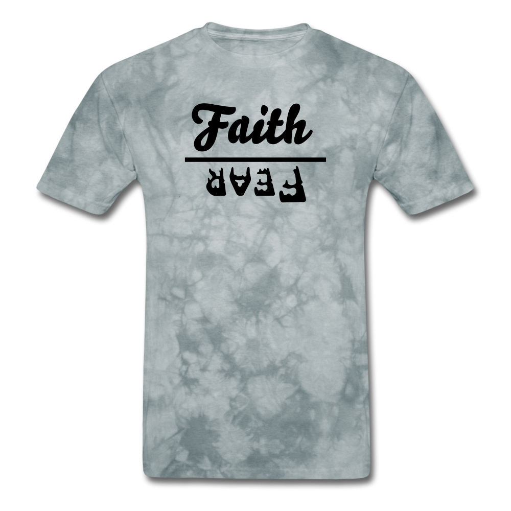 Faith over Fear Mineral Tee - grey tie dye