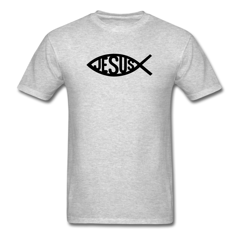 Jesus Fish Mineral Tee - heather gray