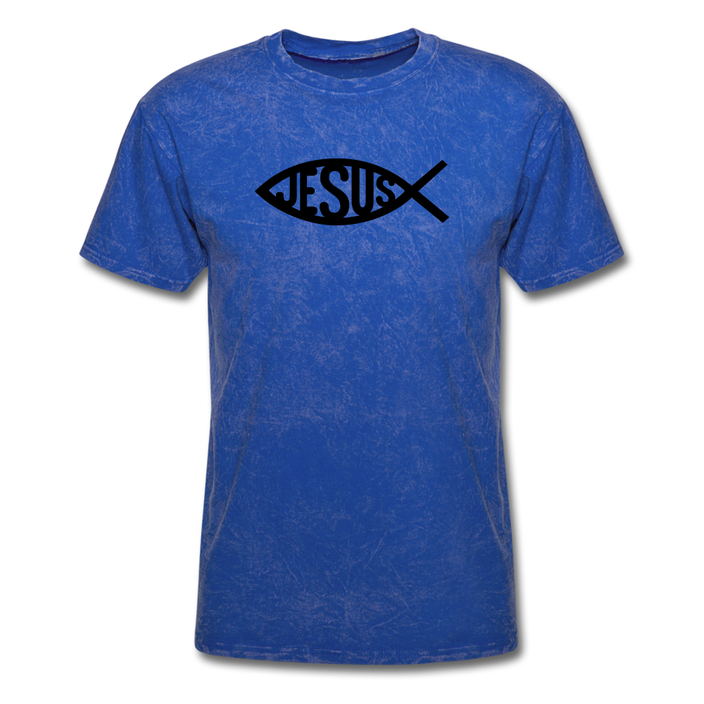 Jesus Fish Mineral Tee - mineral royal