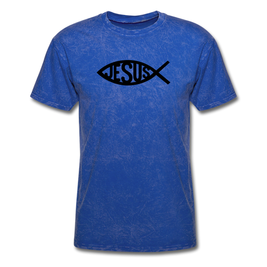 Jesus Fish Mineral Tee - mineral royal