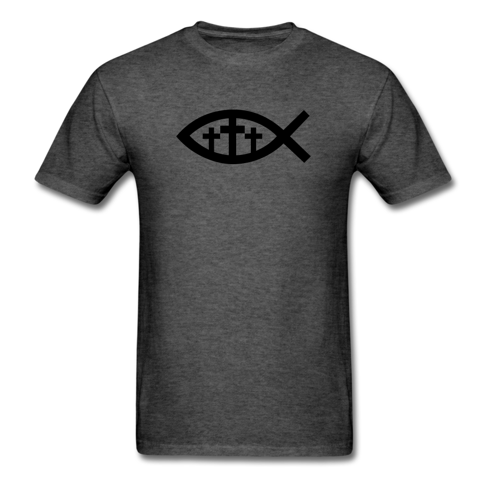 Three Crosses Mineral Tee - heather black