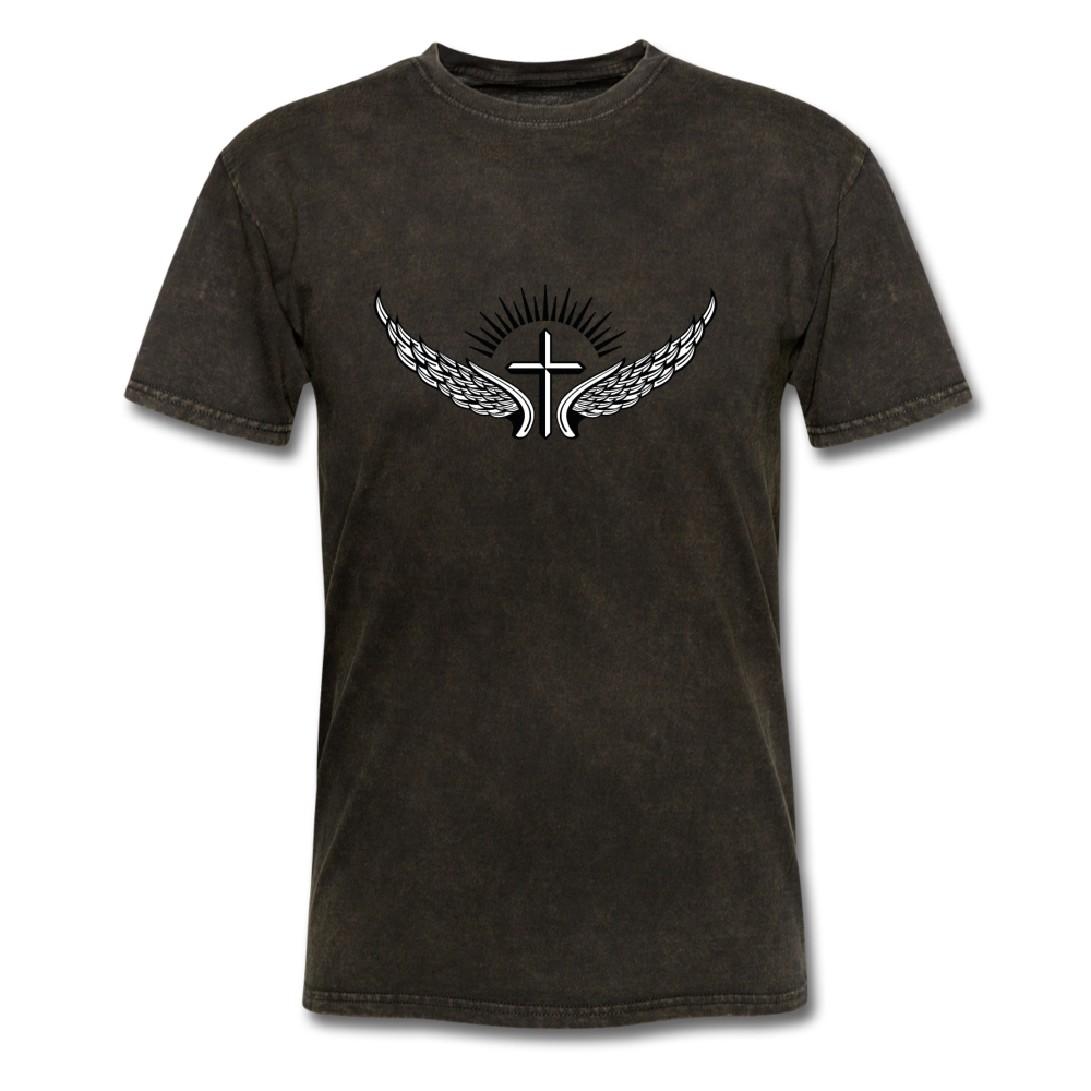 Winged Cross mineral Tee - mineral black