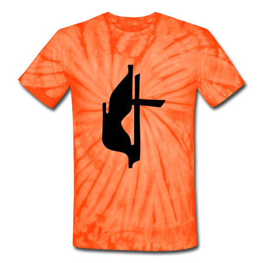 Methodist Cross Tie Dye Tee - spider orange