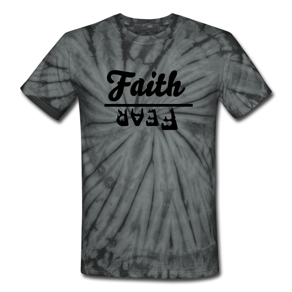 Faith over Fear Tie Dye Tee - spider black