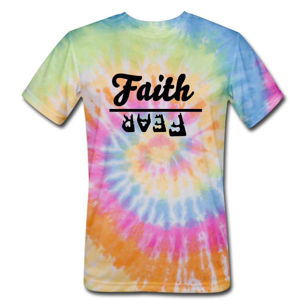 Faith over Fear Tie Dye Tee - rainbow