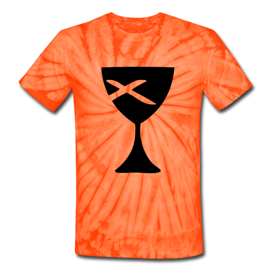 Communion Cup Tie Dye Tee - spider orange