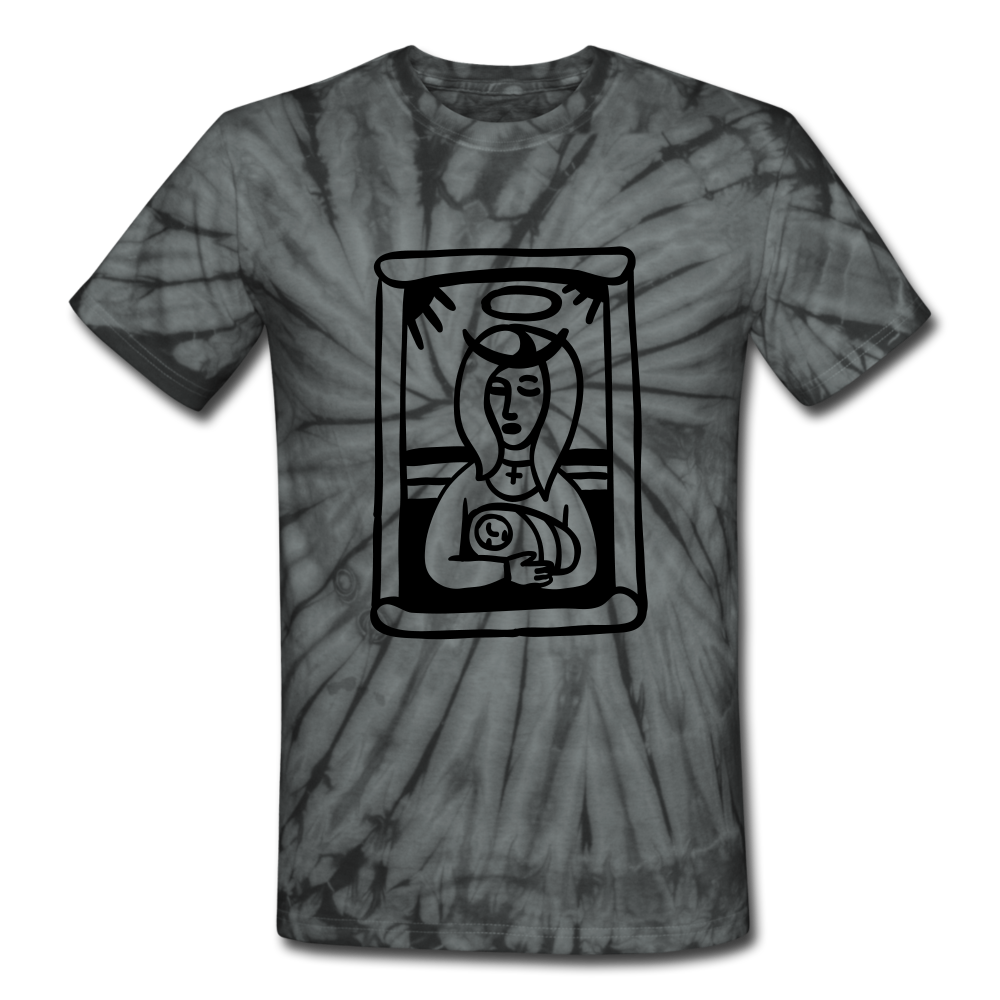 Mother Mary Tie Dye Tee - spider black